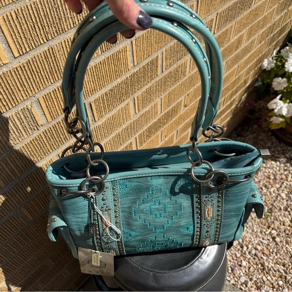 Montana West Teal Embroidered Purse - Picture 3 of 5